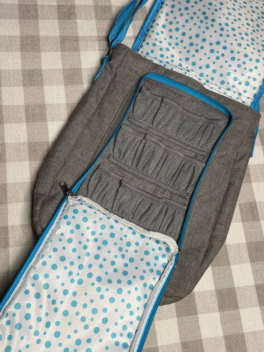 Gray and Blue Messenger Laptop Bag